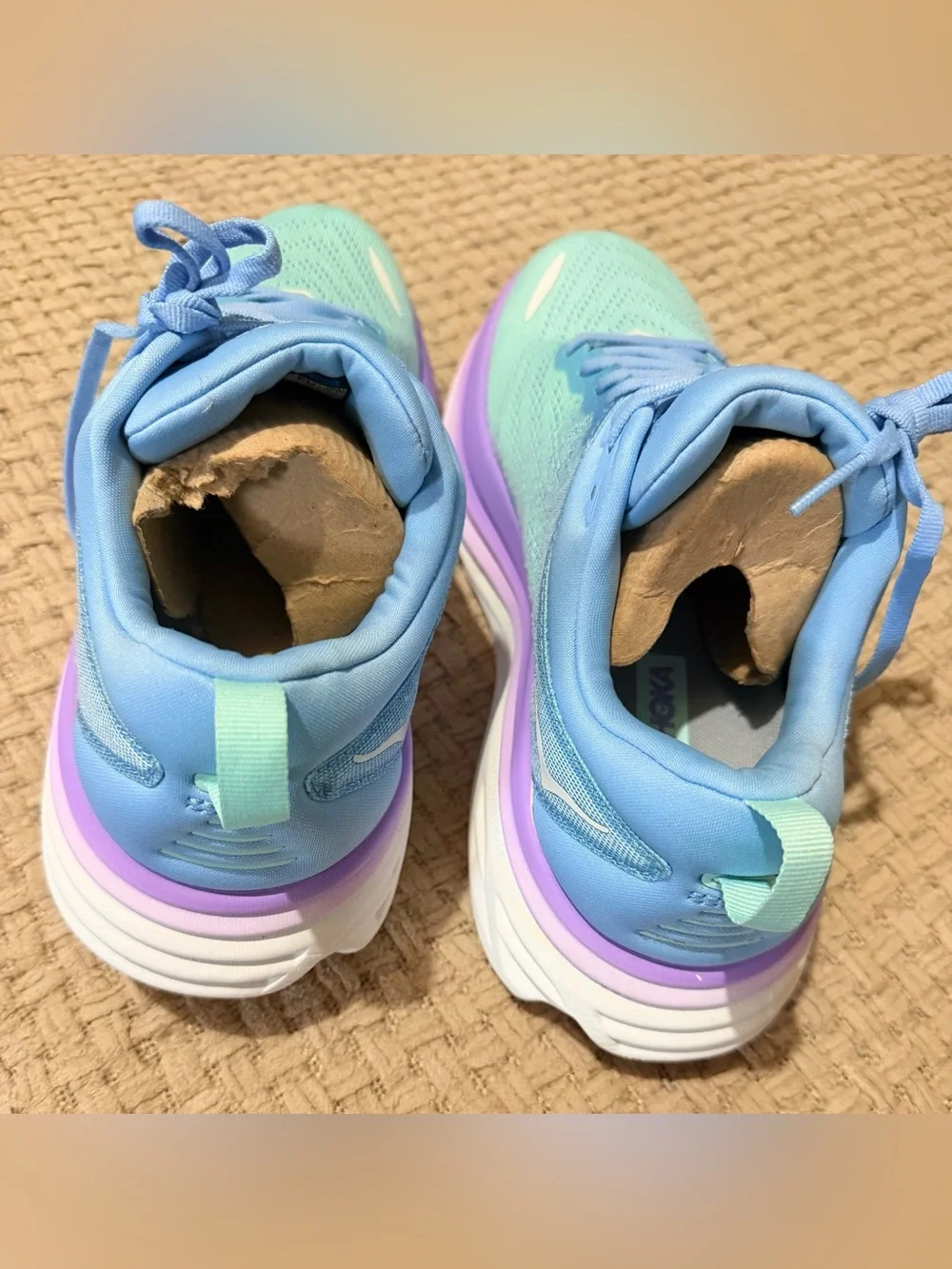 Hoka Women's Running Shoes light Blue & white